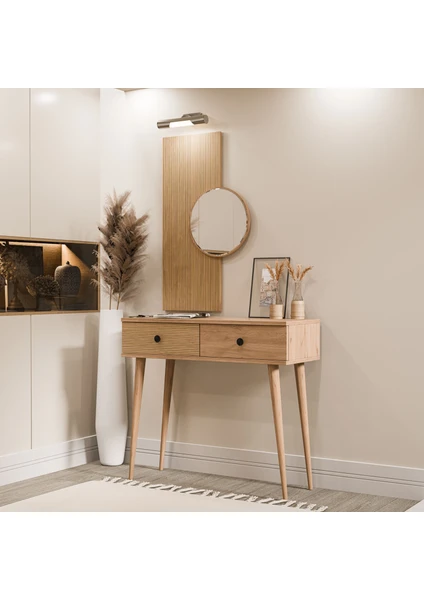 Τουαλέτα με καθρέφτη και ξύλινα πόδια, 6034 ODESA, 90χ35χ82εκ., All4home